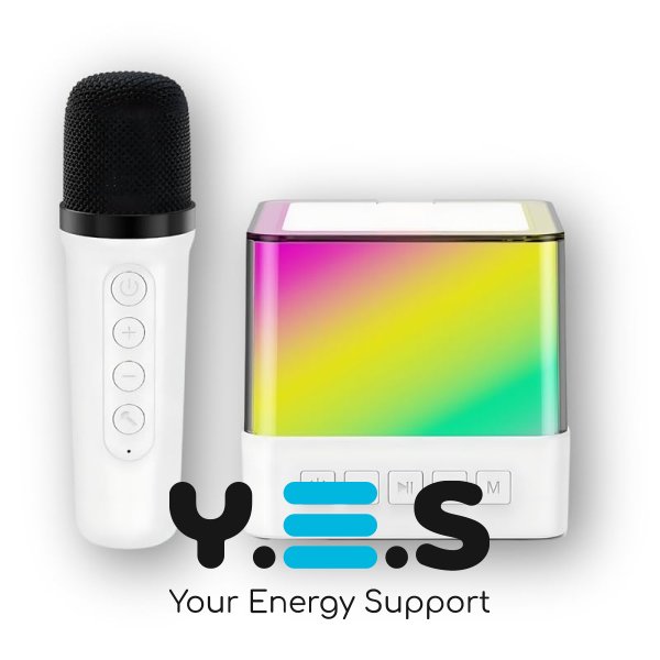 Дитяче міні-караоке K18 з RGB-підсвіткою: Bluetooth-колонка + 2 мікрофони