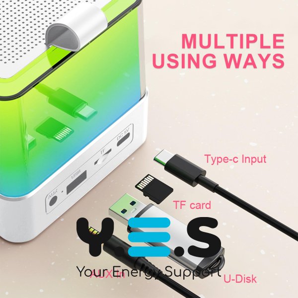 Дитяче міні-караоке K18 з RGB-підсвіткою: Bluetooth-колонка + 2 мікрофони