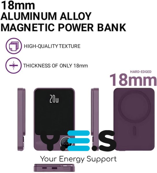 Бездротовий MagSafe Power Bank 20 000 mAh для телефону, портативний зарядний пристрій