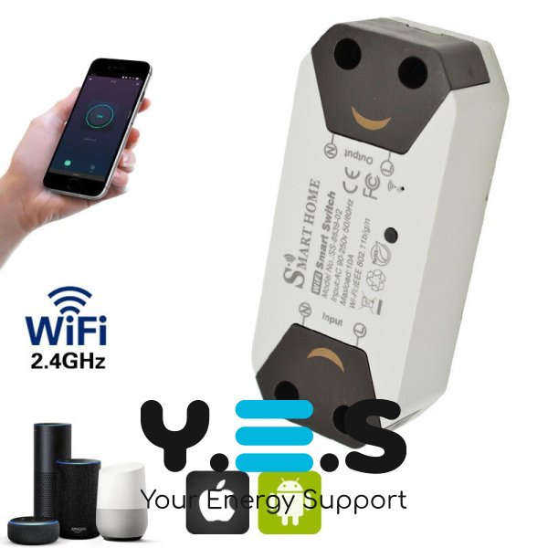 Wi‑Fi реле Smart Home 10A — смарт вимикач для розумного дому, керування з додатку iOS/Android