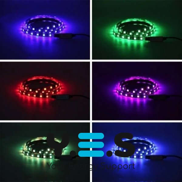Світлодіодна RGB-стрічка 5 м для ТВ і монітора з пультом, універсальна LED-підсвітка