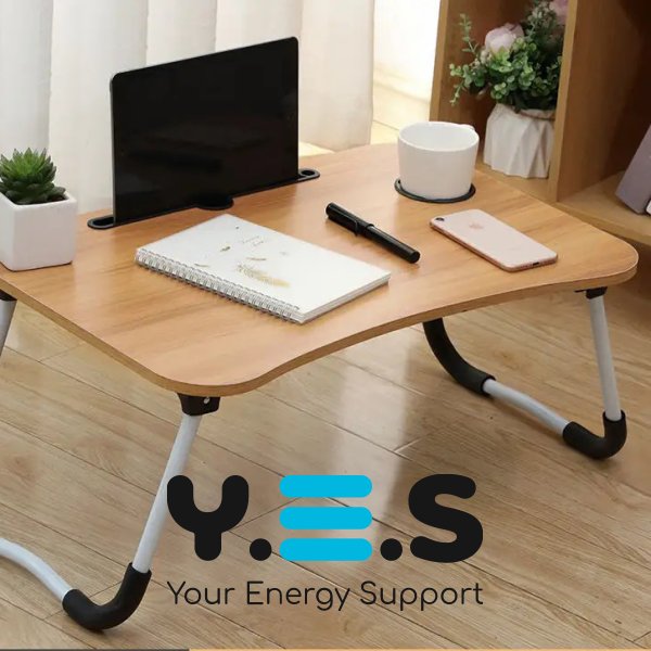 Портативний розкладний столик для ноутбука з протиковзкими ніжками та підсклянником