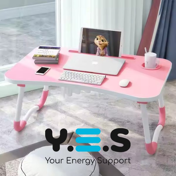 Портативний розкладний столик для ноутбука з протиковзкими ніжками та підсклянником