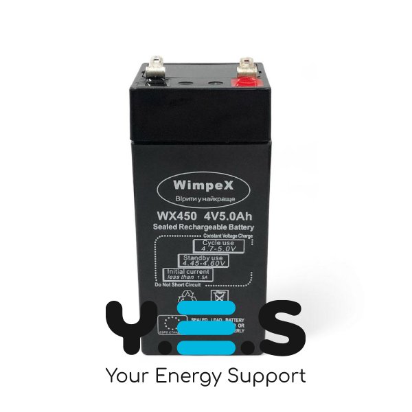 AGM акумулятор Wimpex WX 450 4V 5Ah (2023) герметичний свинцево-кислотний для ДБЖ/сигналізації/сонячних систем