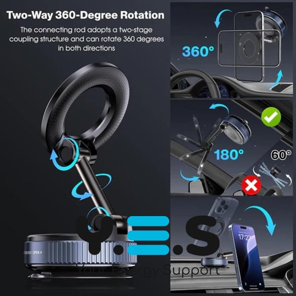 JoyPro Magnetic Holder — універсальний магнітний автотримач із вакуумною присоскою, обертання 360°