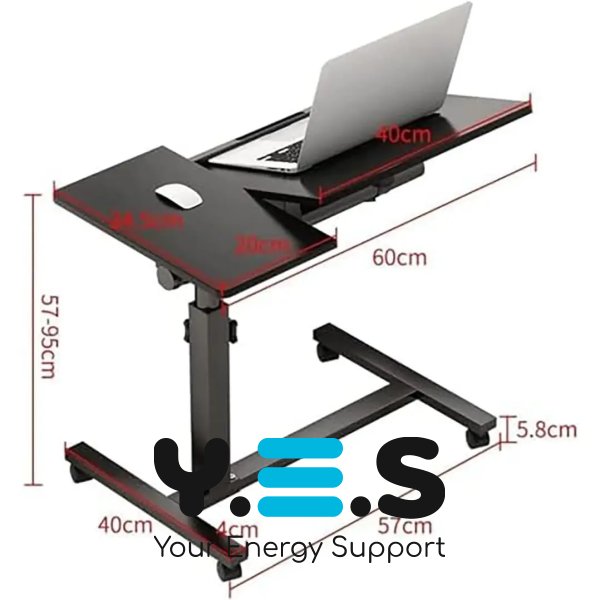 Наддиванний столик на коліщатках 64200 з подвійною стільницею T01 — мобільний і зручний