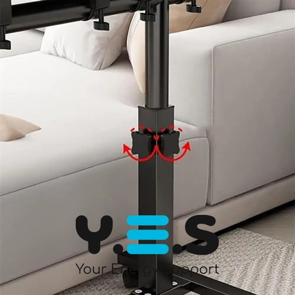 Наддиванний столик на коліщатках 64200 з подвійною стільницею T01 — мобільний і зручний