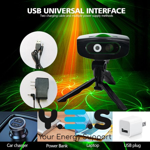 Лазерний диско‑проектор UKC RD‑8010L RGB з пультом ДК (лазерна установка)