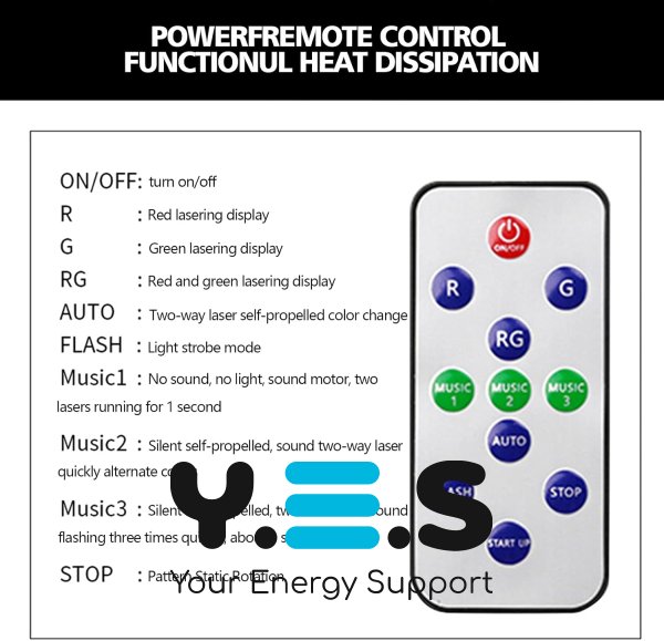 Лазерний диско‑проектор UKC RD‑8010L RGB з пультом ДК (лазерна установка)