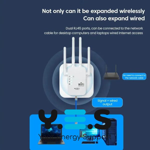 Wi‑Fi ретранслятор/підсилювач сигналу 300 Мбіт/с 2.4G, 6 антен (роутер)