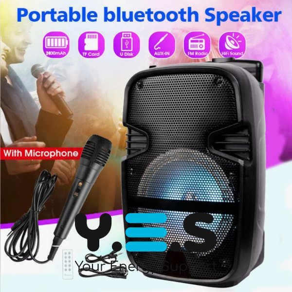 Бездротова Bluetooth-колонка 6,5" з підсвіткою та мікрофоном, караоке