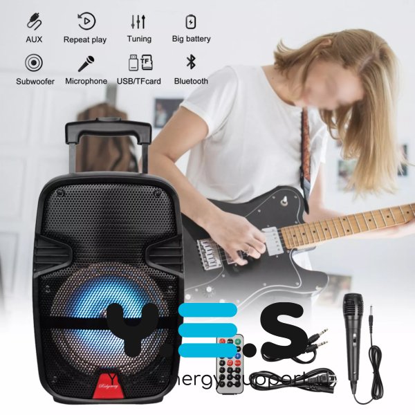 Бездротова Bluetooth-колонка 6,5" з підсвіткою та мікрофоном, караоке