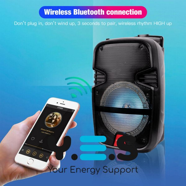 Бездротова Bluetooth-колонка 6,5" з підсвіткою та мікрофоном, караоке