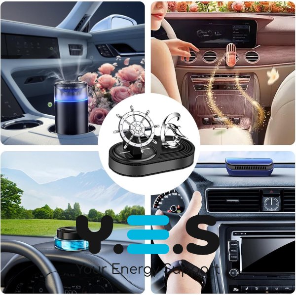 Автоароматизатор Captain XL-8/AND-8 на сонячній панелі, обертовий освіжувач повітря