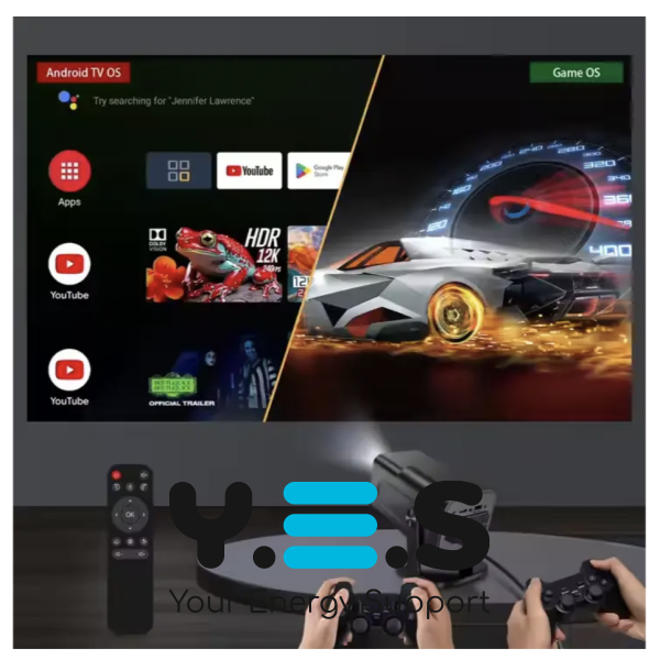 Смарт-проектор HY320 Max з іграми та 2 джойстиками для фільмів і геймінгу