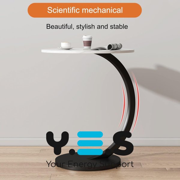 Приставний журнальний/кавовий столик C-подібний 64224 для дивана та ліжка