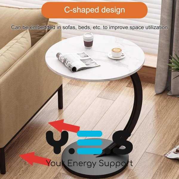 Приставний журнальний/кавовий столик C-подібний 64224 для дивана та ліжка