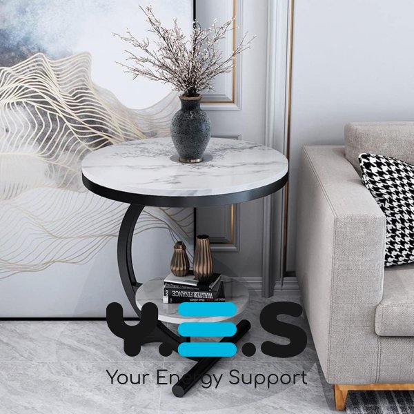 Двоярусний приставний С-подібний столик 64229 для дивана та ліжка