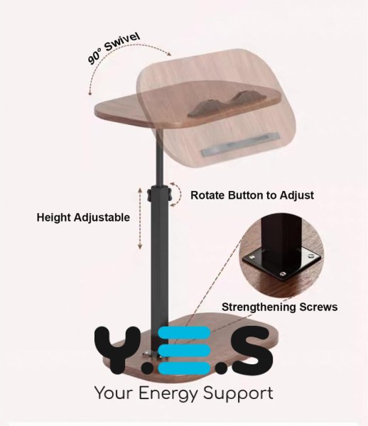 Приставний комп’ютерний стіл 1036 / столик 1036 з регулюванням висоти, багатофункціональний