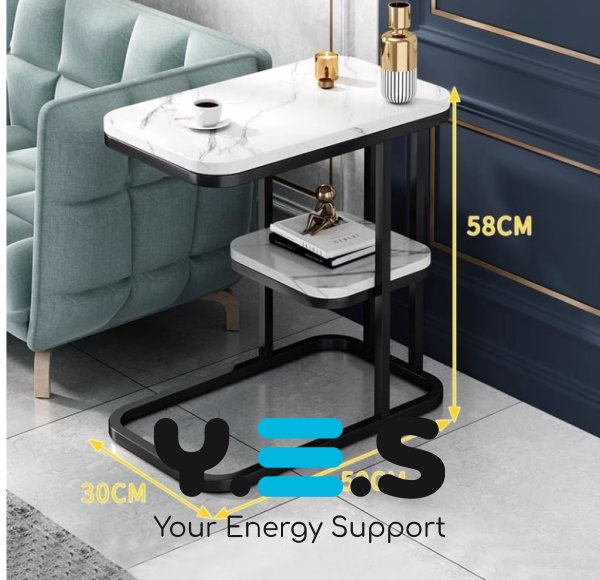 Двоярусний приставний журнальний столик 5496 для ноутбука, 50×30×58 см