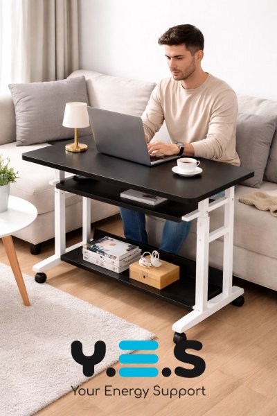 Регульований мобільний комп’ютерний стіл 1845 з висувною підставкою для клавіатури