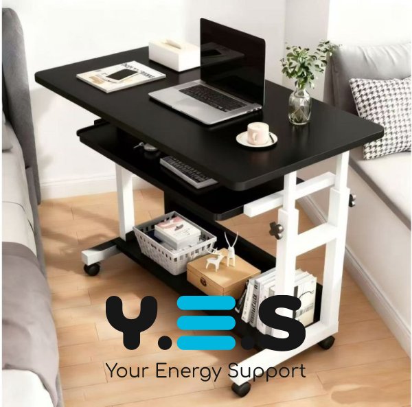 Регульований мобільний комп’ютерний стіл 1845 з висувною підставкою для клавіатури