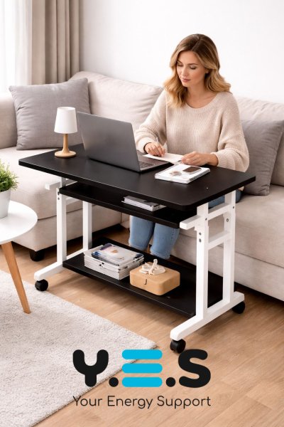 Регульований мобільний комп’ютерний стіл 1845 з висувною підставкою для клавіатури