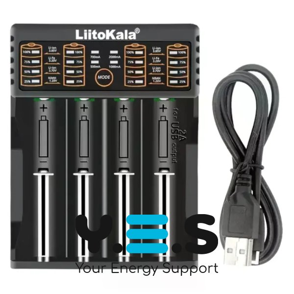 Інтелектуальний зарядний пристрій LiitoKala Lii-402 на 4 канали для 18650, AA, AAA (Li-Ion/Ni-MH/Ni-Cd), LCD, Power Bank