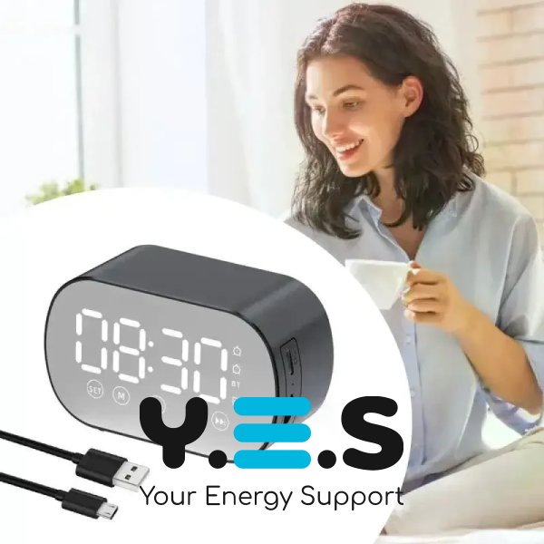 Bluetooth колонка з годинником S15 BT ∙ портативна бездротова колонка з будильником, FM-радіо, LED-дисплеєм і підтримкою microSD