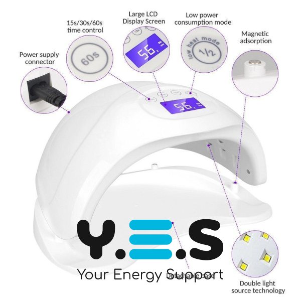 LED-лампа SUN 5 для манікюру 48W з LCD-дисплеєм для полімеризації гелю та гель-лаків