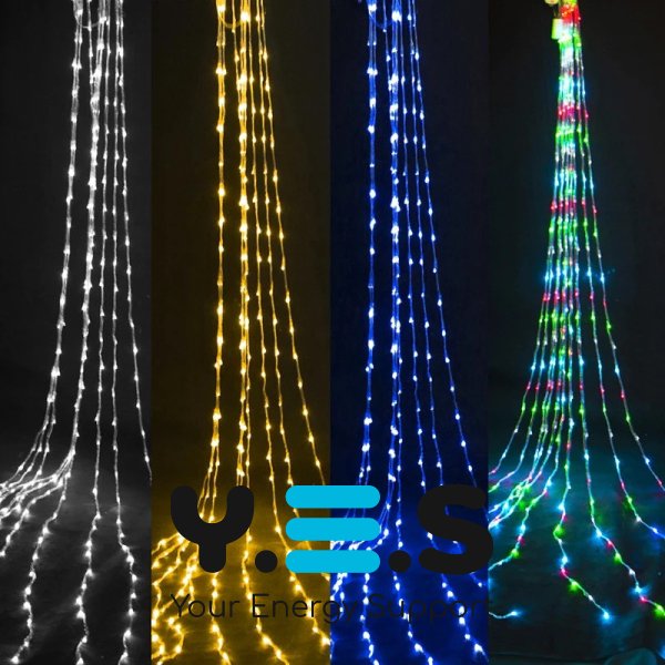 Гірлянда-штора на вікно 212 LED 3×2 м, синє світіння, з конектором