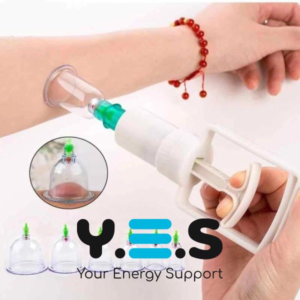 Набір вакуумних банок для масажу тіла з насосом, 12 шт.