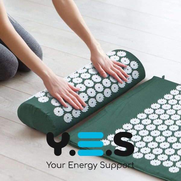 Акупунктурний масажний килимок із валиком-подушкою для голови