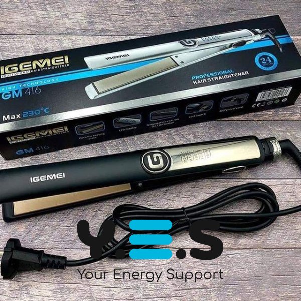 Професійна праска-плойка для випрямлення волосся Gemei GM-416, кераміка, 150–230°C