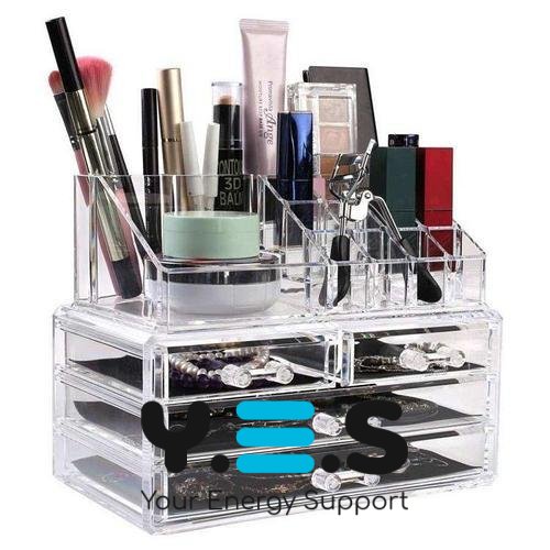 Акриловий прозорий настільний органайзер 4DRAWER з 4 шухлядами для косметики й біжутерії