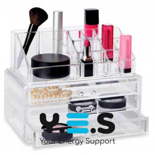 Акриловий прозорий настільний органайзер 4DRAWER з 4 шухлядами для косметики й біжутерії
