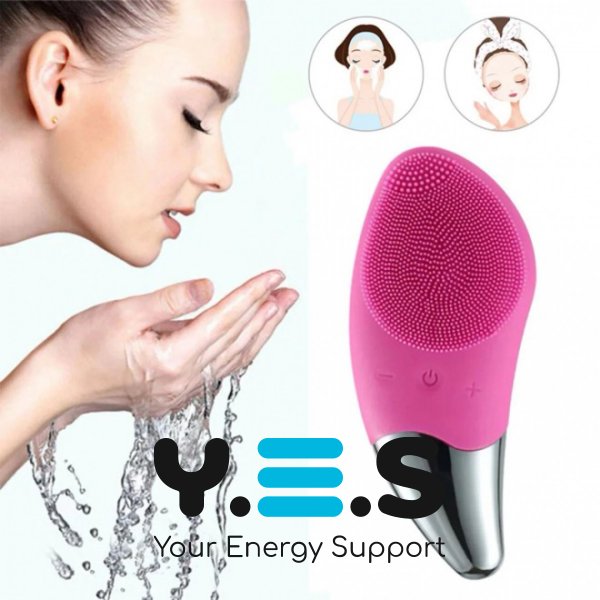 Силіконова електрична щітка Sonic Facial Brush з вібромасажем для очищення обличчя та тіла
