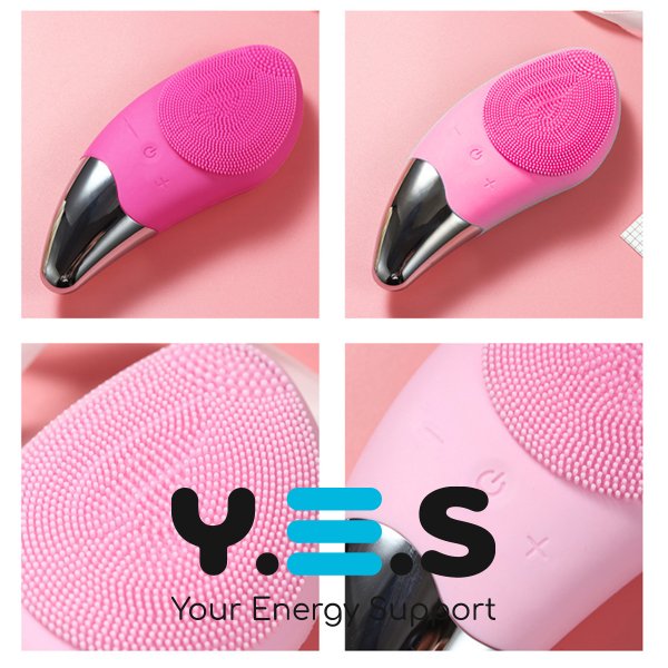 Силіконова електрична щітка Sonic Facial Brush з вібромасажем для очищення обличчя та тіла