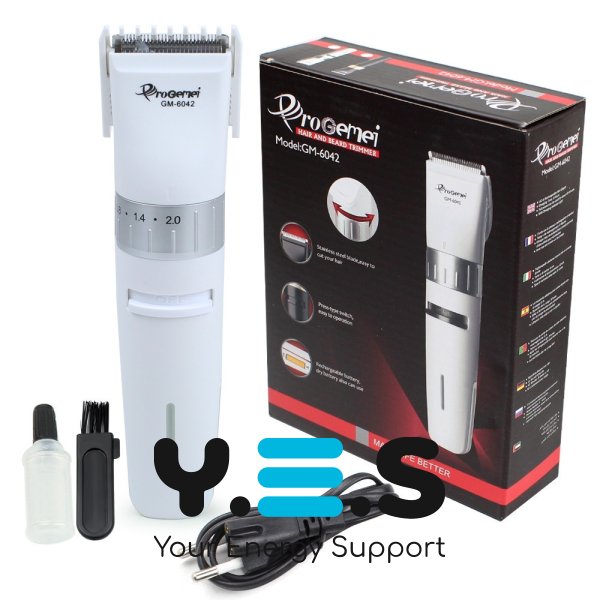Машинка для стрижки волосся Gemei GM-6042 акумуляторна з регулятором довжини стрижки