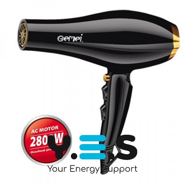 Професійний фен для волосся Gemei GM-1765 — 2800 Вт, потужний потік повітря