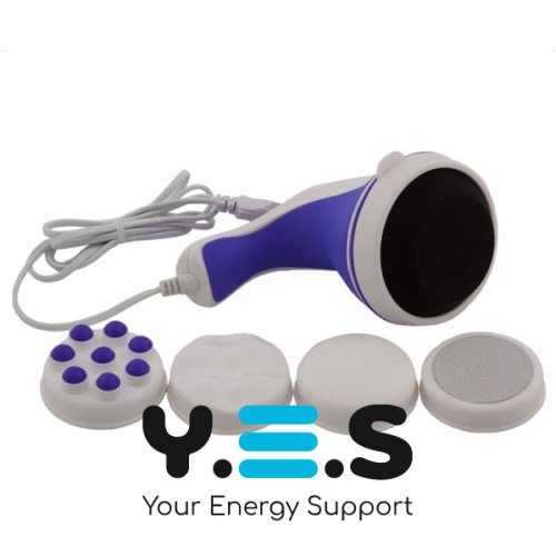 Ручний антицелюлітний вібромасажер Relax and Tone для тіла, рук і ніг, 4 насадки