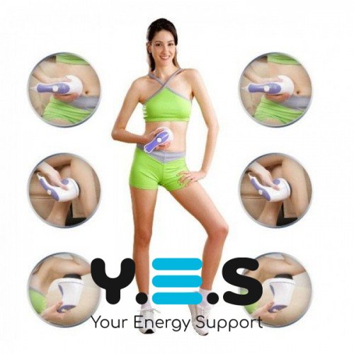 Ручний антицелюлітний вібромасажер Relax and Tone для тіла, рук і ніг, 4 насадки