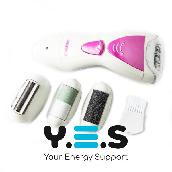 Жіночий епілятор Gemei GM-7006 4-в-1 з насадками для педикюру