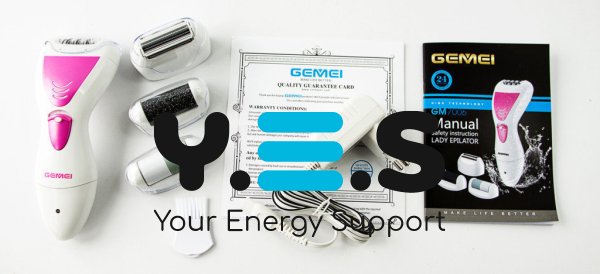 Жіночий епілятор Gemei GM-7006 4-в-1 з насадками для педикюру
