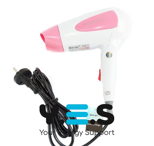 Дорожній міні фен для волосся Gemei GM-1756, компактний, зручний для подорожей