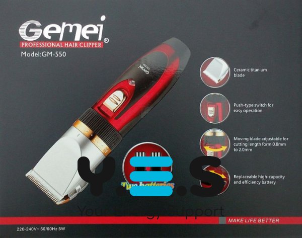 Машинка для стрижки волосся Gemei GM-550, тример для дому та салону