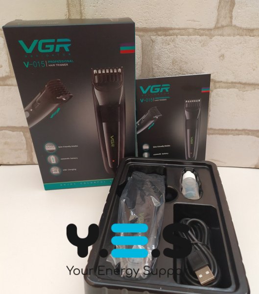 Професійна акумуляторна машинка для стрижки VGR V-015 з USB-зарядкою