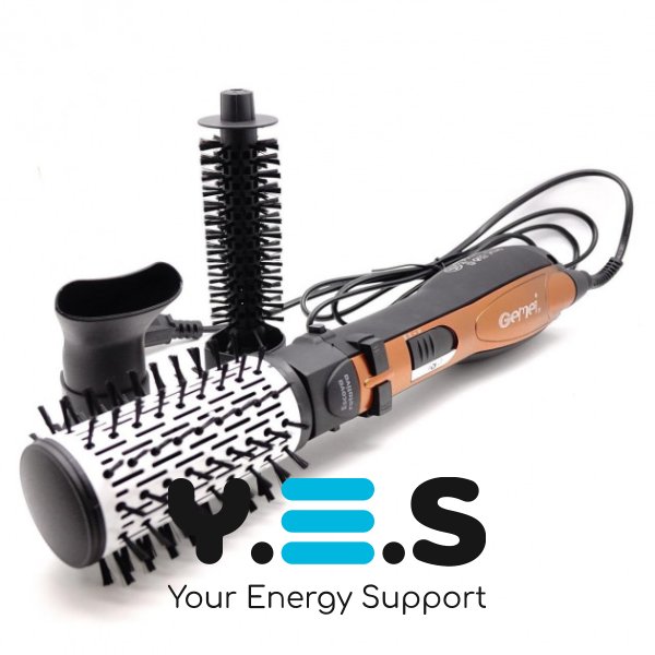 Фен-стайлер 3 в 1 GEMEI GM4828: повітряна щітка, обертовий гребінець, мультистайлер для укладки