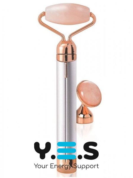 Електричний кварцовий вібромасажер-ролик для обличчя Flawless Contour з насадками