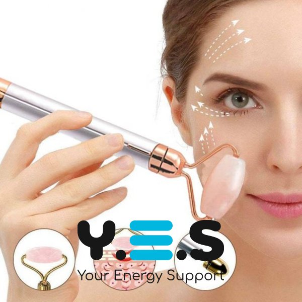 Електричний кварцовий вібромасажер-ролик для обличчя Flawless Contour з насадками